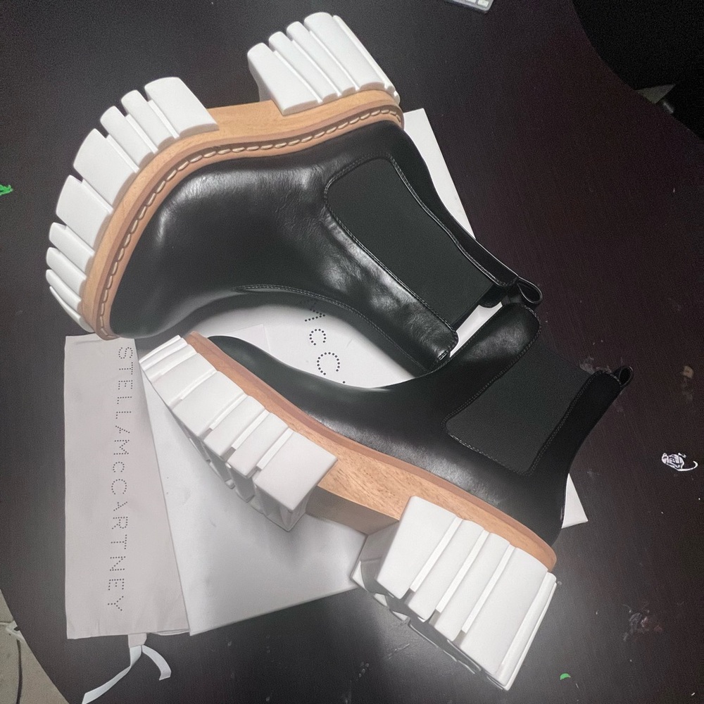 ❌SOLD❌ Stella McCartney Emilie Platform Chelsea Boots Black Size 41EU/11US - Picture 3 of 14